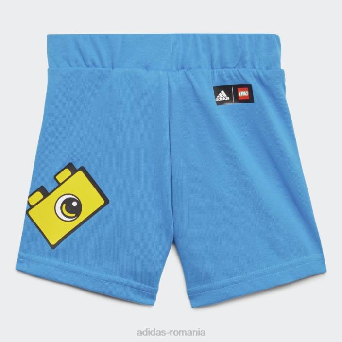 Adidas set de tricou și pantaloni scurți lego verde x clasic la modă unisex verde 2JBN18867