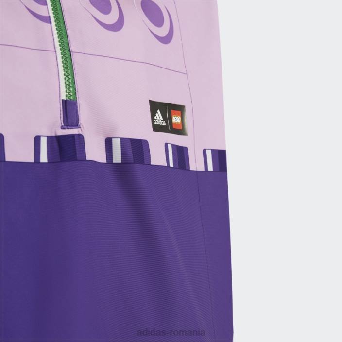Adidas sharp purple hot x classic lego jacket de vânt cu jumătate de fermoar unisex mov ascuțit/verde/alb 2JBN12036