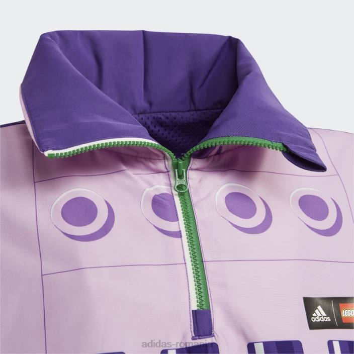 Adidas sharp purple hot x classic lego jacket de vânt cu jumătate de fermoar unisex mov ascuțit/verde/alb 2JBN12036