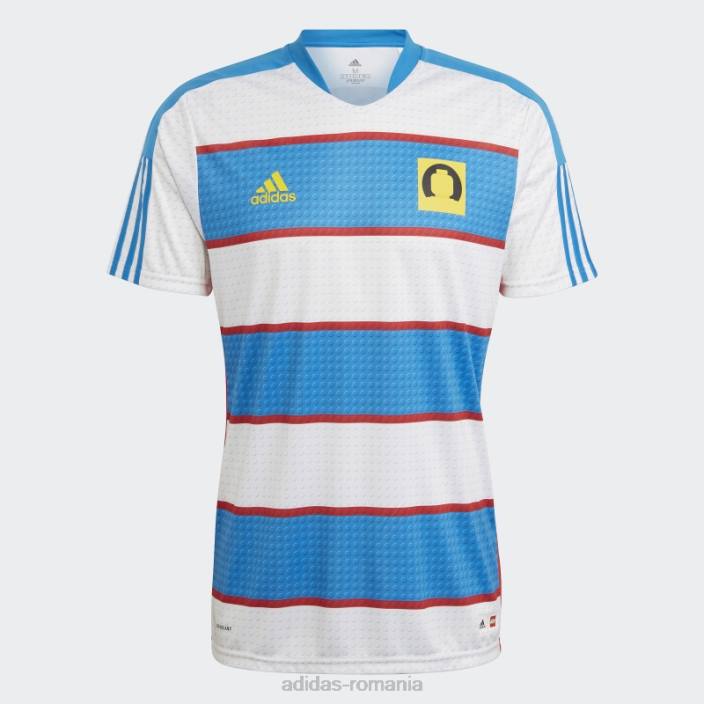 Adidas tricou de acasă tiro x lego de modă albastru unisex albastru/alb/galben 2JBN7310