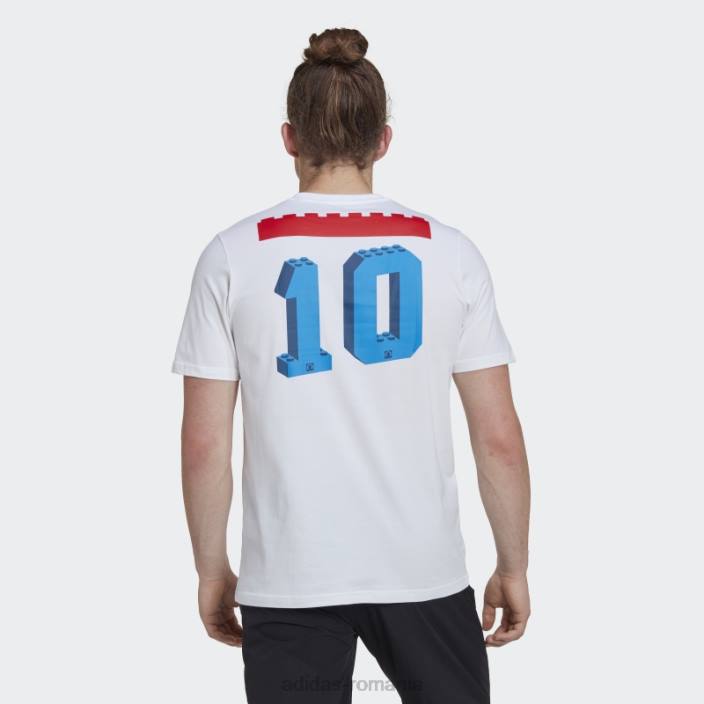 Adidas tricou grafic alb x lego fotbal de modă unisex alb 2JBN7323