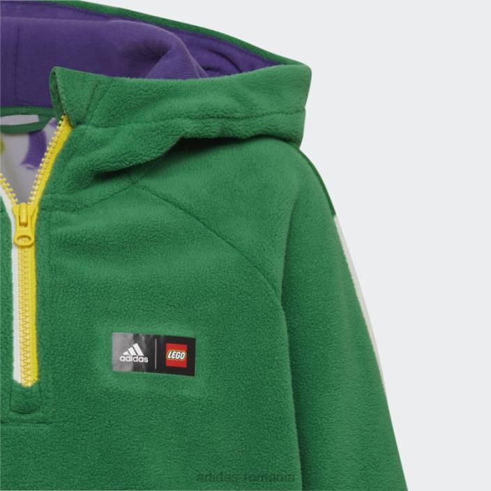Adidas verde x clasic lego iarnă polar fleece cu glugă top de sport fierbinte unisex verde/alb/violet/galben 2JBN12031
