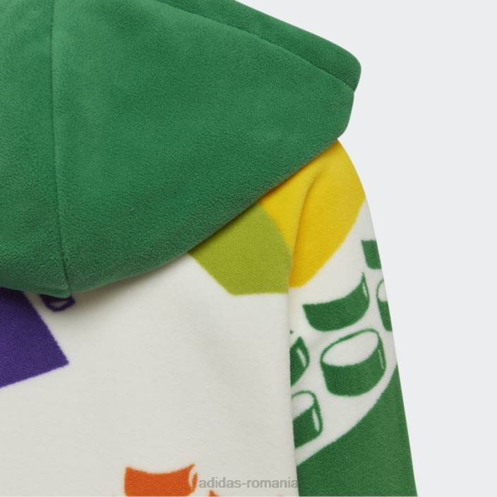 Adidas verde x clasic lego iarnă polar fleece cu glugă top de sport fierbinte unisex verde/alb/violet/galben 2JBN12031