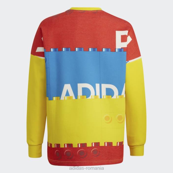 Adidas x hanorac clasic lego crew alb fierbinte unisex alb/rosu/galben 2JBN11955