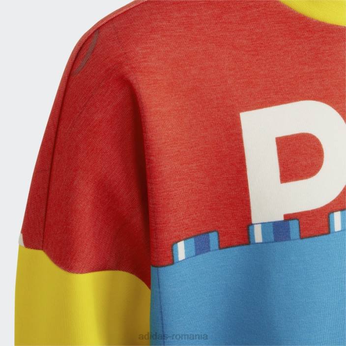 Adidas x hanorac clasic lego crew alb fierbinte unisex alb/rosu/galben 2JBN11955