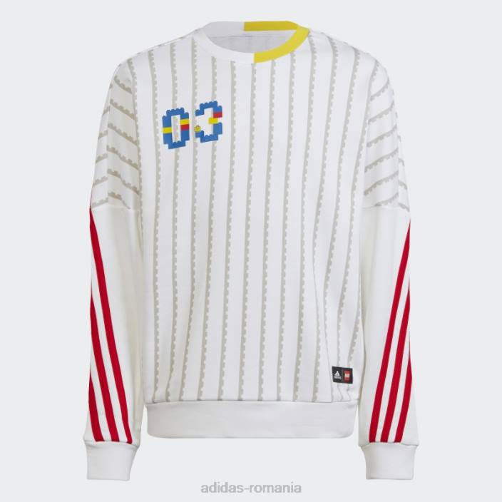 Adidas x hanorac clasic lego cu gât roșu alb fierbinte unisex alb roșu 2JBN3317