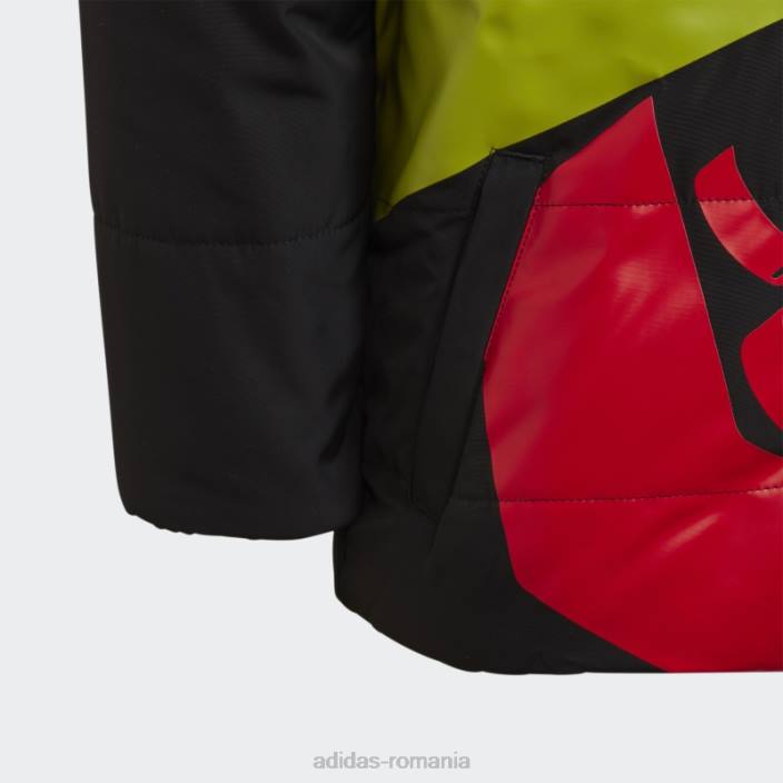 Adidas x jachetă căptușită de iarnă lego clasică neagră fierbinte unisex negru/rosu 2JBN25320
