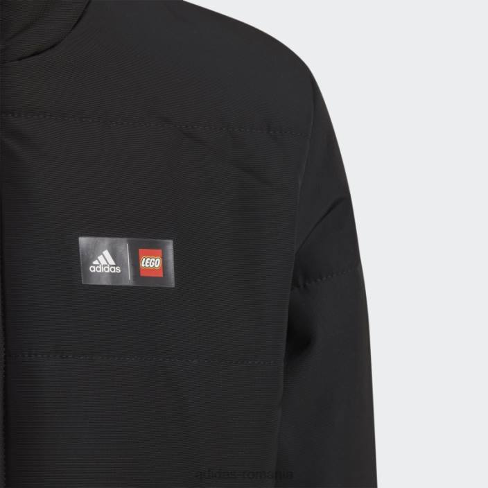 Adidas x jachetă căptușită de iarnă lego clasică neagră fierbinte unisex negru/rosu 2JBN25320