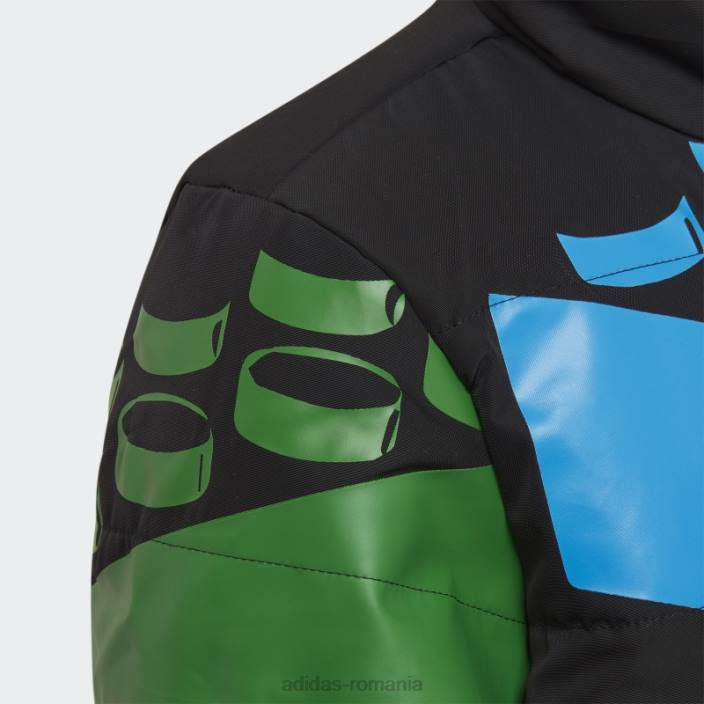 Adidas x jachetă căptușită de iarnă lego clasică neagră fierbinte unisex negru/rosu 2JBN25320