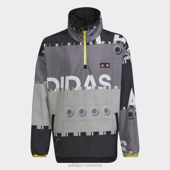 Adidas x jachetă de vânt cu jumătate de fermoar clasic lego fashion negru unisex negru/galben/alb 2JBN25318