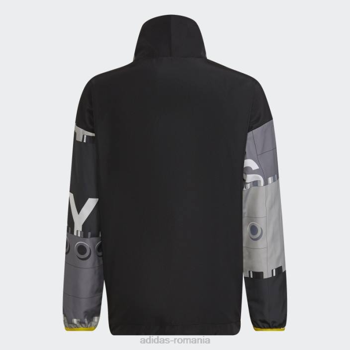 Adidas x jachetă de vânt cu jumătate de fermoar clasic lego fashion negru unisex negru/galben/alb 2JBN25318
