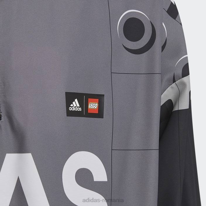 Adidas x jachetă de vânt cu jumătate de fermoar clasic lego fashion negru unisex negru/galben/alb 2JBN25318