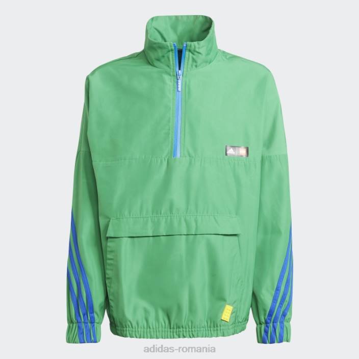Adidas x jachetă de vânt cu jumătate de fermoar clasic lego verde unisex verde albastru 2JBN18953