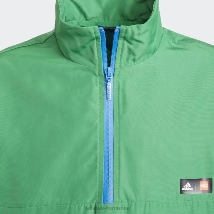 Adidas x jachetă de vânt cu jumătate de fermoar clasic lego verde unisex verde albastru 2JBN18953