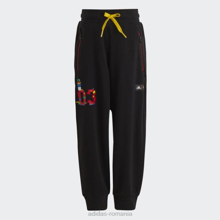 Adidas x pantaloni lego clasici moda neagra unisex negru/rosu 2JBN25235