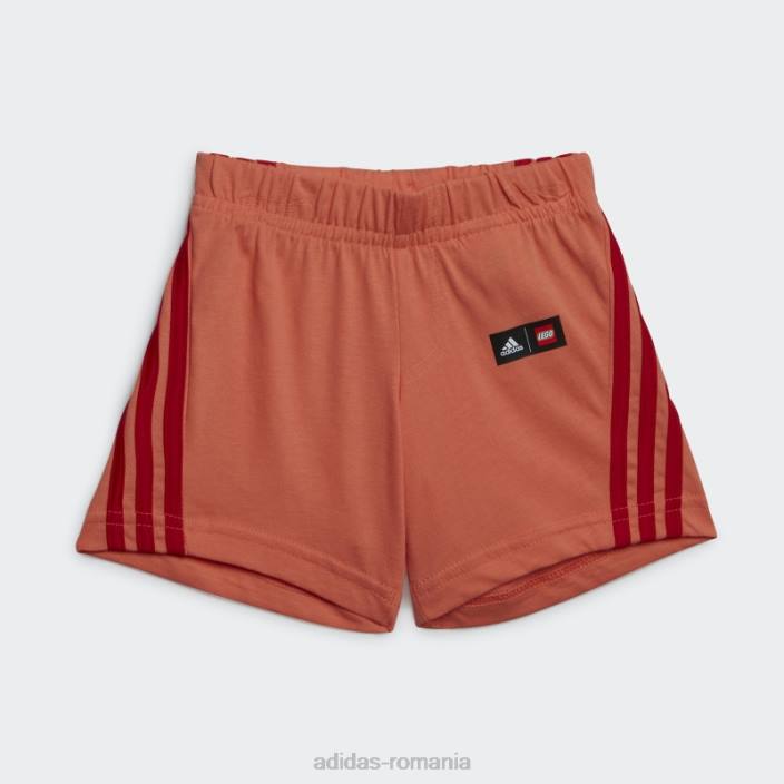Adidas x set clasic de tricou și pantaloni lego aqua fierbinte unisex acva/coral 2JBN18709
