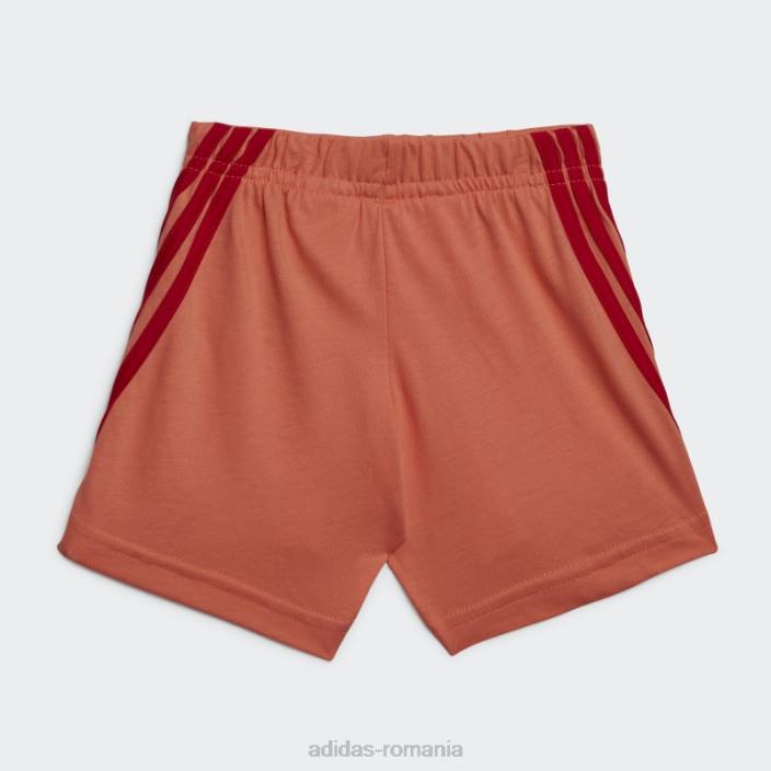 Adidas x set clasic de tricou și pantaloni lego aqua fierbinte unisex acva/coral 2JBN18709