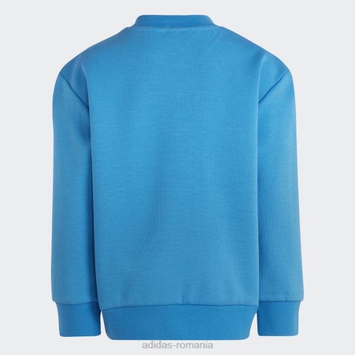 Adidas x set de hanorac și pantaloni clasic lego pentru echipaj, la modă albastră unisex albastru verde 2JBN18372