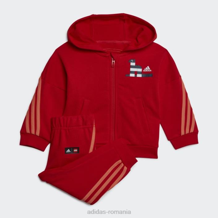 Adidas x set de jachetă și pantaloni lego clasic, roșu fierbinte unisex Coral rosu 2JBN18685