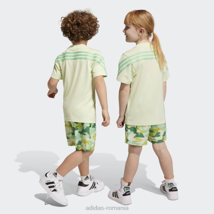 Adidas x set lego play de tricou și pantaloni scurți halo unisex halou/strălucire verde 2JBN11713