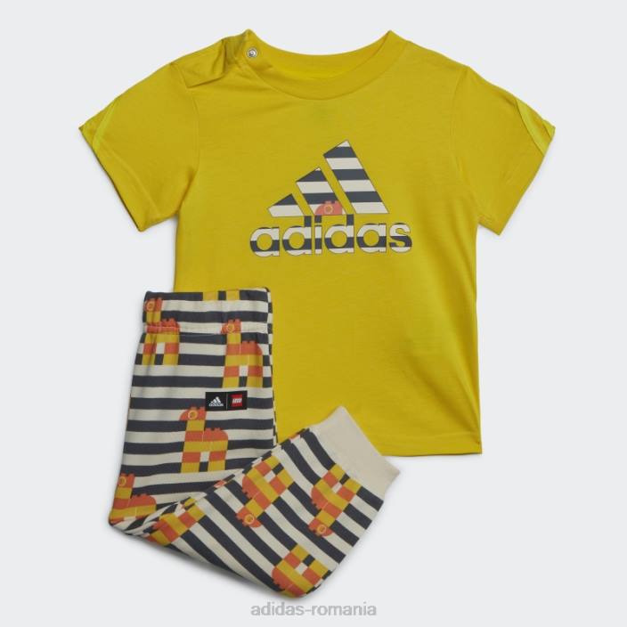 Adidas x set tricou și pantaloni lego clasic galben unisex galben 2JBN11604