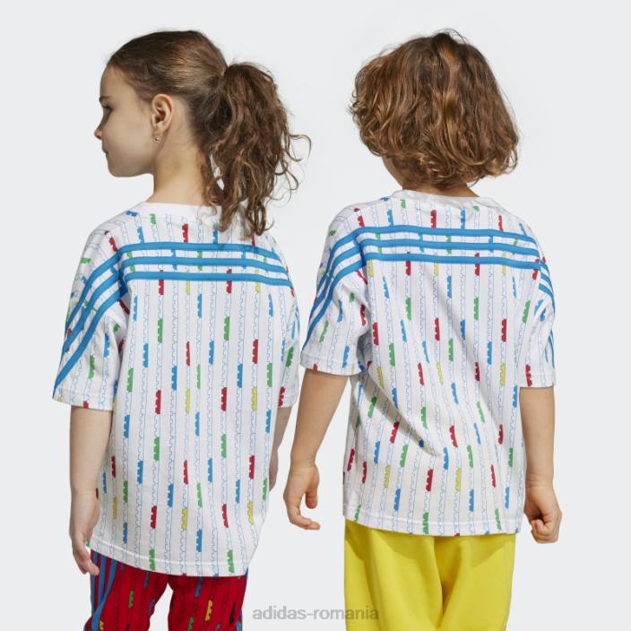 Adidas x tricou clasic lego alb unisex alb/albastru șoc 2JBN3348
