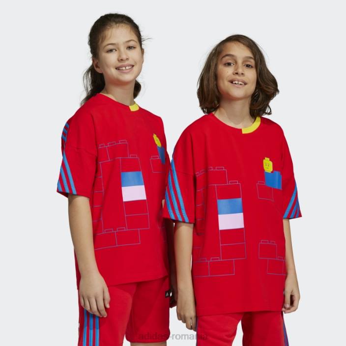 Adidas x tricou lego clasic roșu fierbinte unisex roșu/albastru șoc 2JBN11608