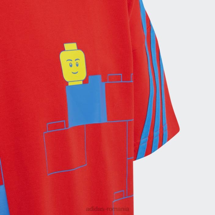 Adidas x tricou lego clasic roșu fierbinte unisex roșu/albastru șoc 2JBN11608