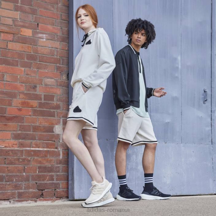 Adidas pantaloni scurți albi din țesătură franțuzească (neutru de gen) unisex alb 2JBN1571