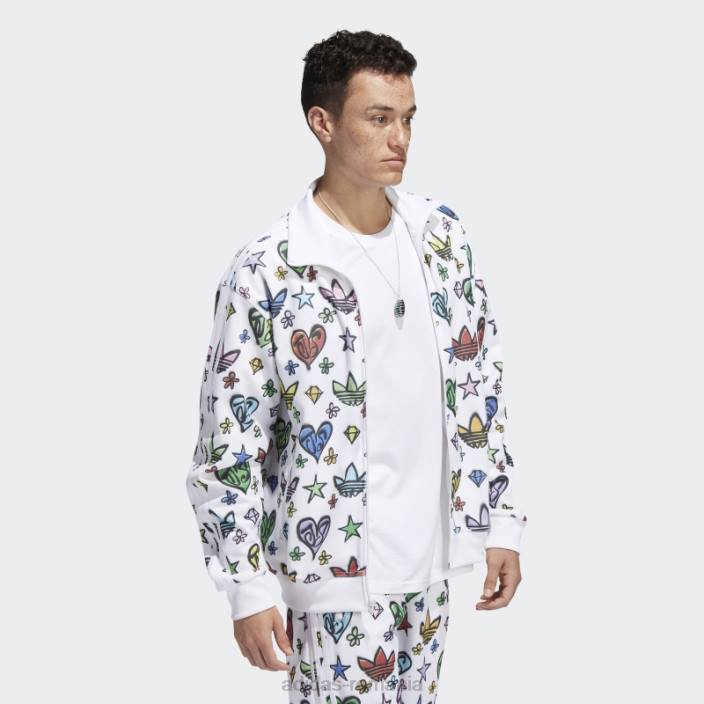 Adidas Top de sport cu monogramă albă Jeremy Scott Firebird (neutru de gen) unisex alb 2JBN6551