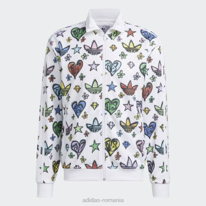 Adidas Top de sport cu monogramă albă Jeremy Scott Firebird (neutru de gen) unisex alb 2JBN6551