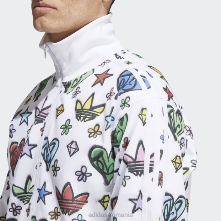 Adidas Top de sport cu monogramă albă Jeremy Scott Firebird (neutru de gen) unisex alb 2JBN6551