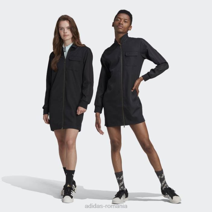 Adidas cămașă rochie croită adicolor contempo neagră (neutru de gen) unisex negru 2JBN14621