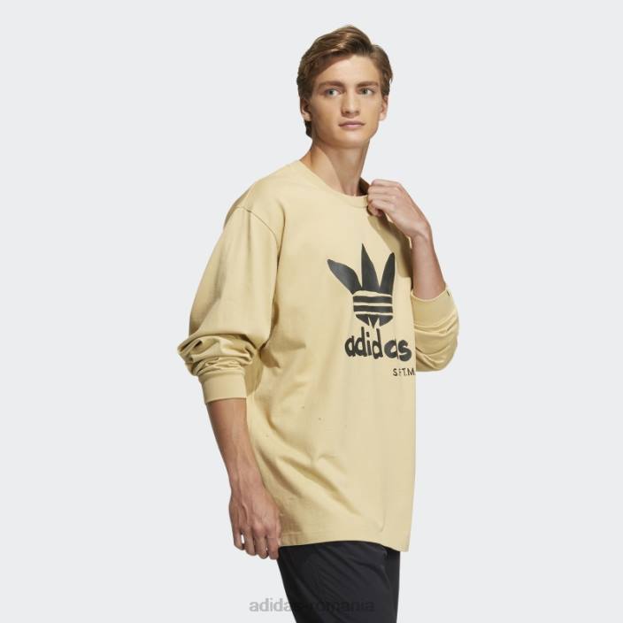 Adidas cântec bej neclar pentru tricou adidas cu mânecă lungă unisex bej cețos 2JBN1089
