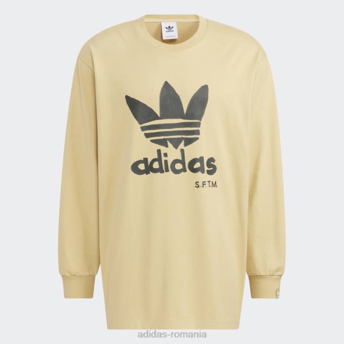 Adidas cântec bej neclar pentru tricou adidas cu mânecă lungă unisex bej cețos 2JBN1089