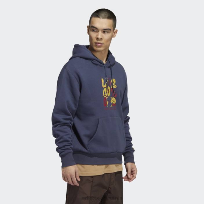 Adidas hanorac cu glugă cu mesaje maite steenhoudt bleumarin unisex bleumarin/pirită/roșu victorie 2JBN1475