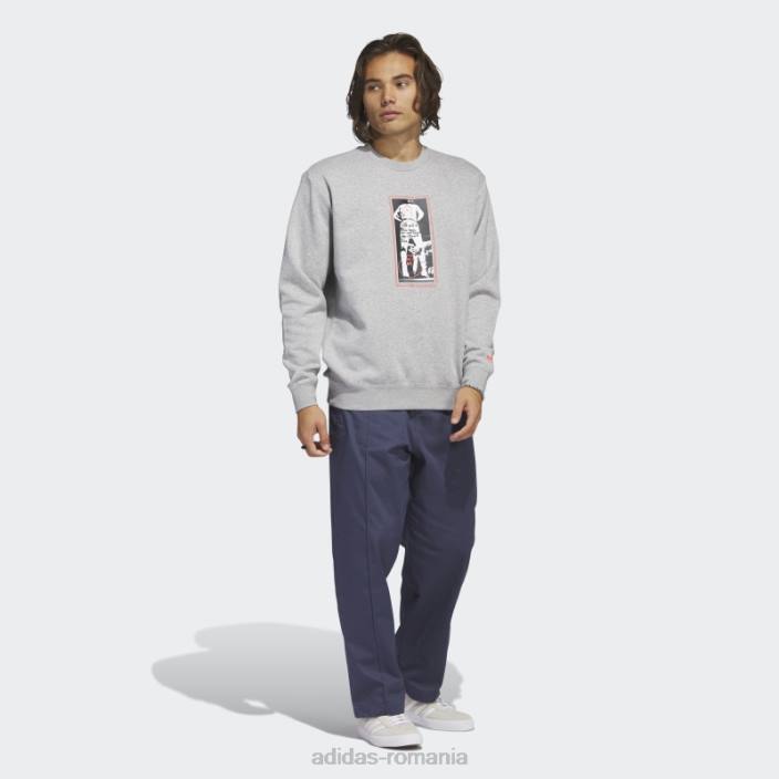Adidas hanorac grafic shmoofoil crewgate gri mediu adidas unisex gri mediu/multicolor 2JBN5742