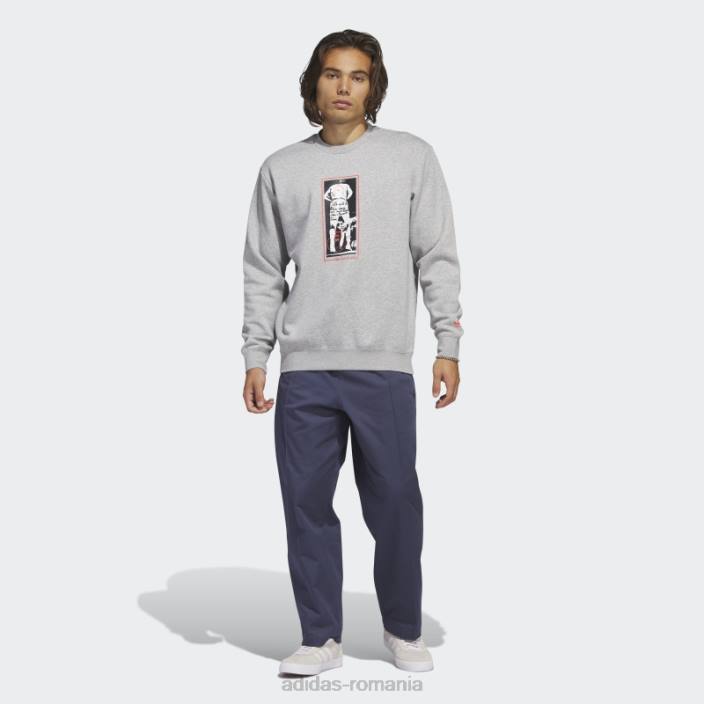 Adidas hanorac grafic shmoofoil crewgate gri mediu adidas unisex gri mediu/multicolor 2JBN5742