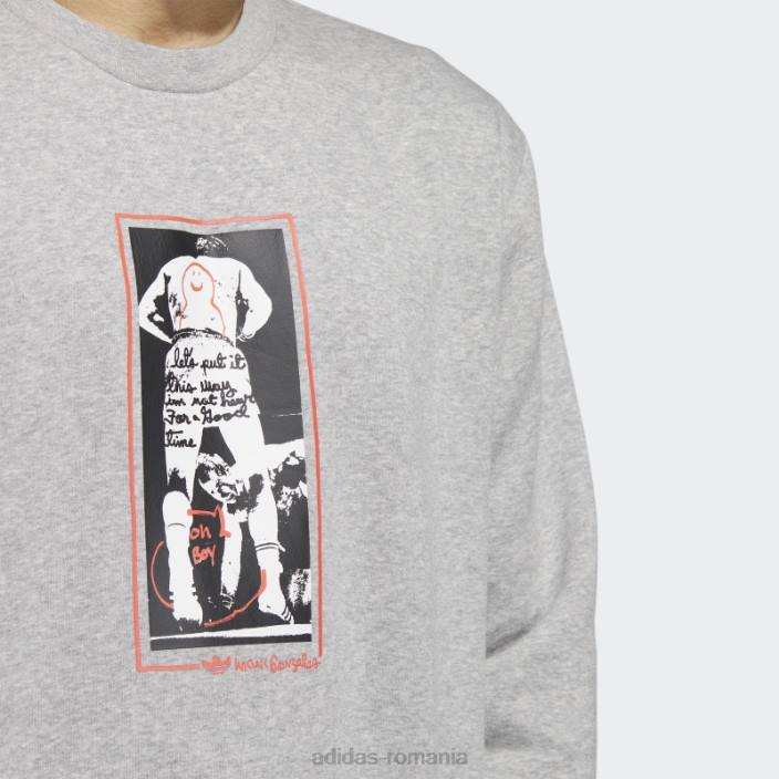 Adidas hanorac grafic shmoofoil crewgate gri mediu adidas unisex gri mediu/multicolor 2JBN5742