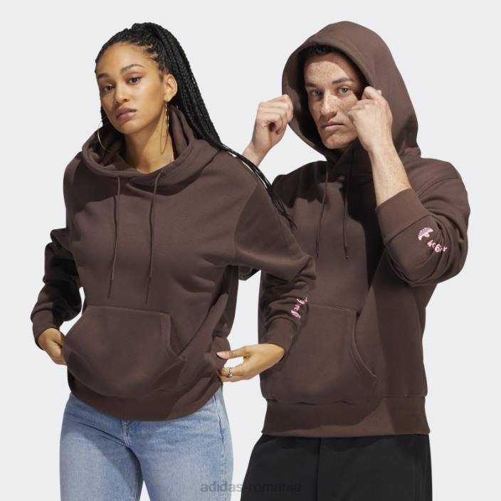 Adidas hanorac maro vopsit cu shmoofoil (neutru de gen) unisex maro/multicolor 2JBN7271