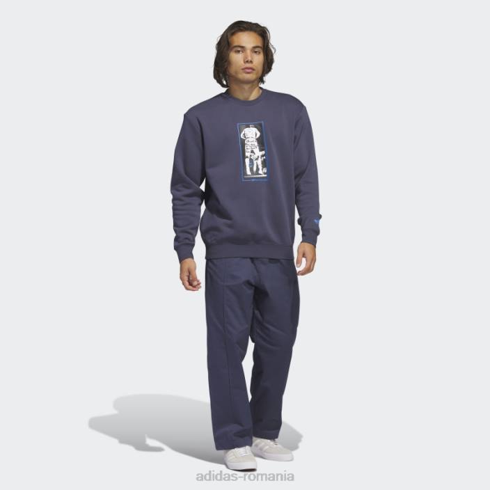 Adidas hanorac shmoofoil cu grafică bleumarin cu decolteu unisex bleumarin/multicolor 2JBN5741