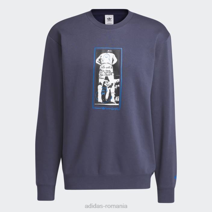 Adidas hanorac shmoofoil cu grafică bleumarin cu decolteu unisex bleumarin/multicolor 2JBN5741