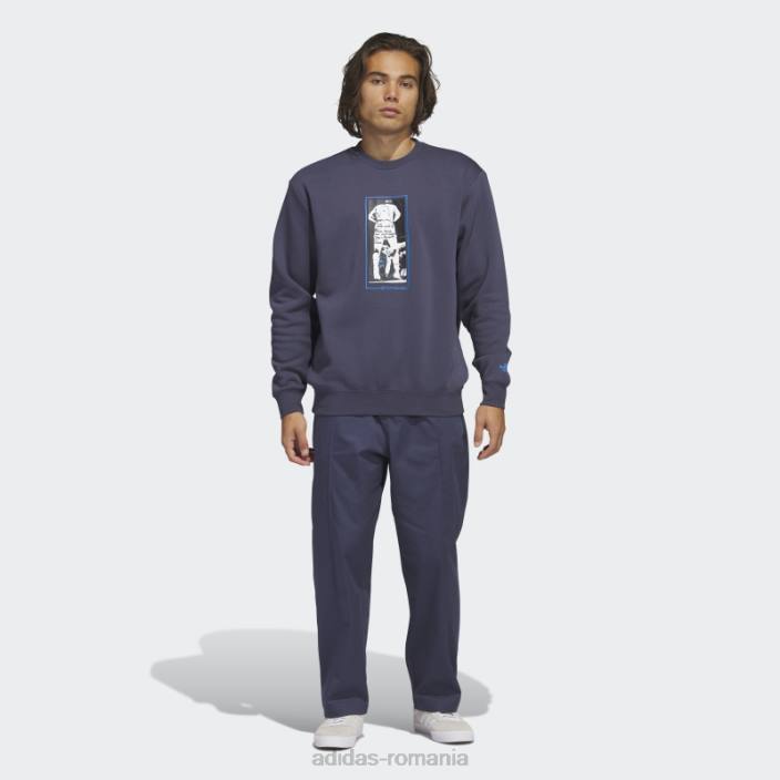 Adidas hanorac shmoofoil cu grafică bleumarin cu decolteu unisex bleumarin/multicolor 2JBN5741