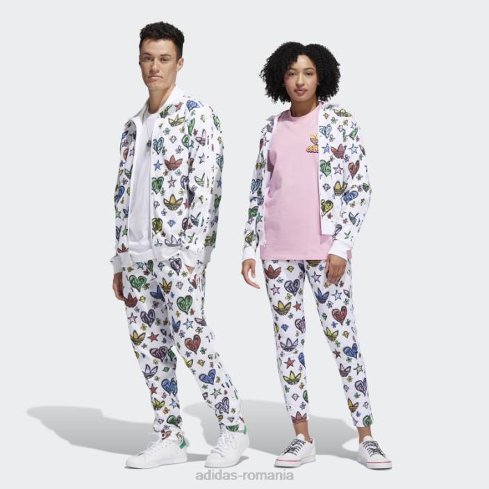 Adidas pantaloni de sport alb jeremy scott monogram firebird (neutru de gen) adidas unisex alb 2JBN6717