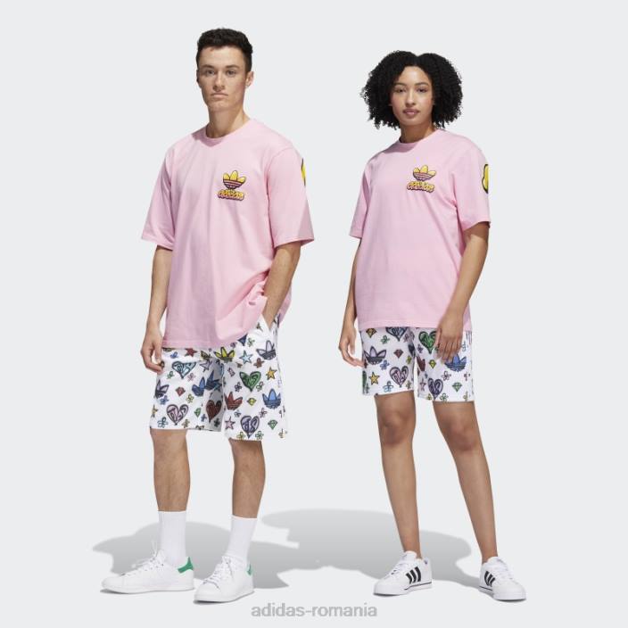 Adidas pantaloni scurți albi cu monogramă Jeremy Scott (neutru de gen) unisex alb 2JBN6574