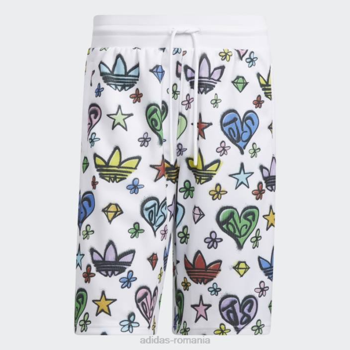 Adidas pantaloni scurți albi cu monogramă Jeremy Scott (neutru de gen) unisex alb 2JBN6574