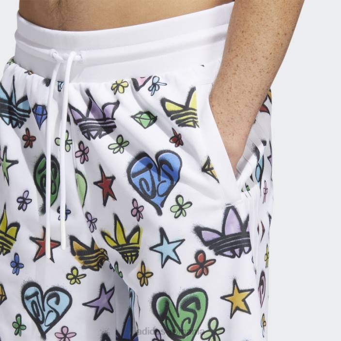 Adidas pantaloni scurți albi cu monogramă Jeremy Scott (neutru de gen) unisex alb 2JBN6574