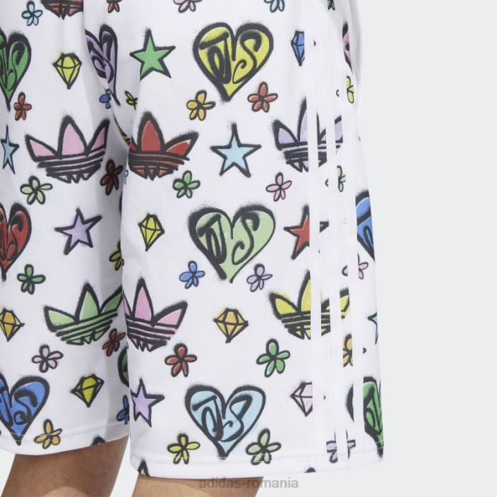 Adidas pantaloni scurți albi cu monogramă Jeremy Scott (neutru de gen) unisex alb 2JBN6574