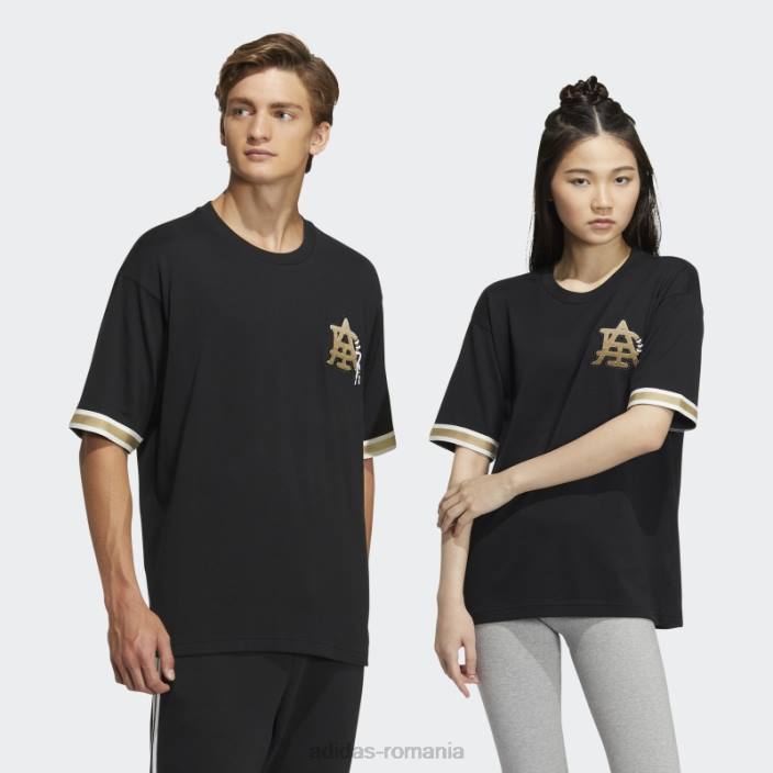 Adidas tricou cu ecuson colegial modern negru adidas unisex negru 2JBN1524