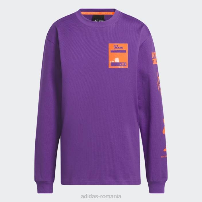 Adidas tricou grafic cu mânecă lungă (toate genurile) mov adidas unisex Violet 2JBN1092